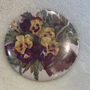 Pansies Floral Decorative Small Mirror Resale 3”